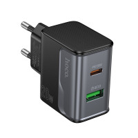 СЗУ QC3.0 (Вх. AC 100-240V, PD 20W, 1xUSB-C + 1xUSB-A) hoco CS71A Black