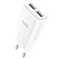 СЗУ (Вх. AC 100-240V, 2xUSB-A, 2.4A) hoco C88A White