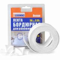 Лента бордюрная для раковин и ванн 38мм x 3.35м фигурная, с уголками  4WALLS [STB570B]