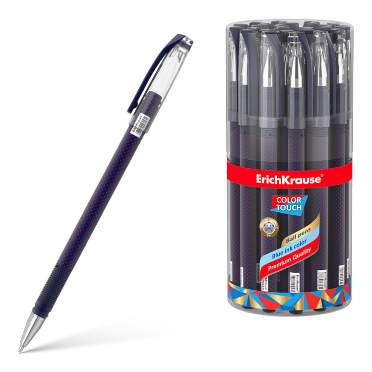 Ручка шариковая синяя 0.7мм ErichKrause "ColorTouch. Dots in Blue" [56053]