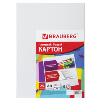 Картон белый немелованный  А4 25л. Brauberg 235 г/м2, пленка [124021]