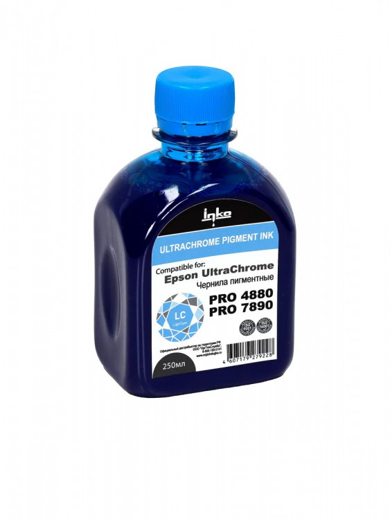 lcian1 Чернила для Epson 4880, 4900, 7890, 7900, 9900 (250мл, Light Cyan) INKO Ultrachrome Pigment