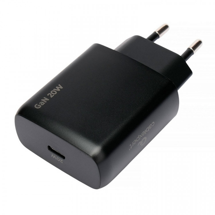 СЗУ QC4.0 (Вх. AC 100-240V, PD 20W, 1xUSB-C, GaN)  Cablexpert MP3A-PC-60 Black