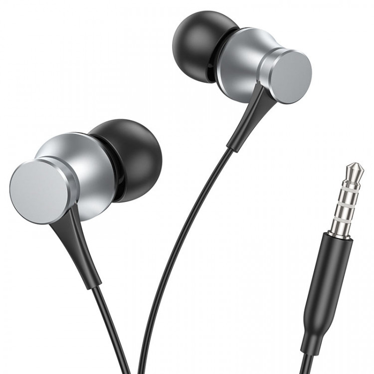Наушники с микрофоном BOROFONE BM73 Metal Gray (шнур 1.2м)