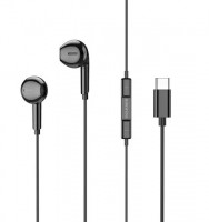 Наушники с микрофоном проводные Type-C (USB-C)  BOROFONE BM71 "Light Song" Black (шнур 1.2м)