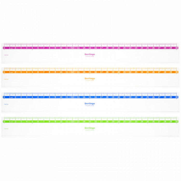 Линейка пластиковая 30см Berlingo "Color Zone" прозрачная [PR_30130]