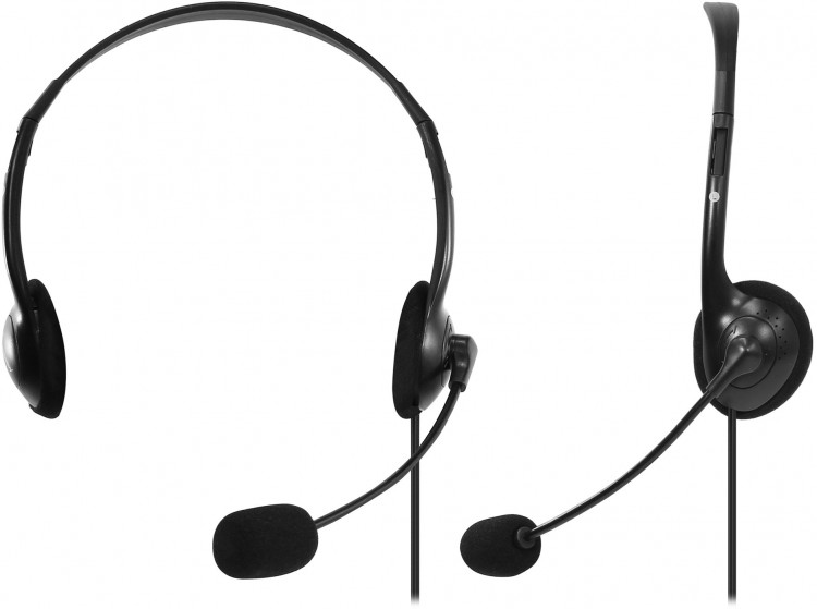 Наушники с микрофоном SmartBuy EZ-Talk (2 x jack 3.5мм, шнур 1.8м, рег-р громкости) [SBH-5000]