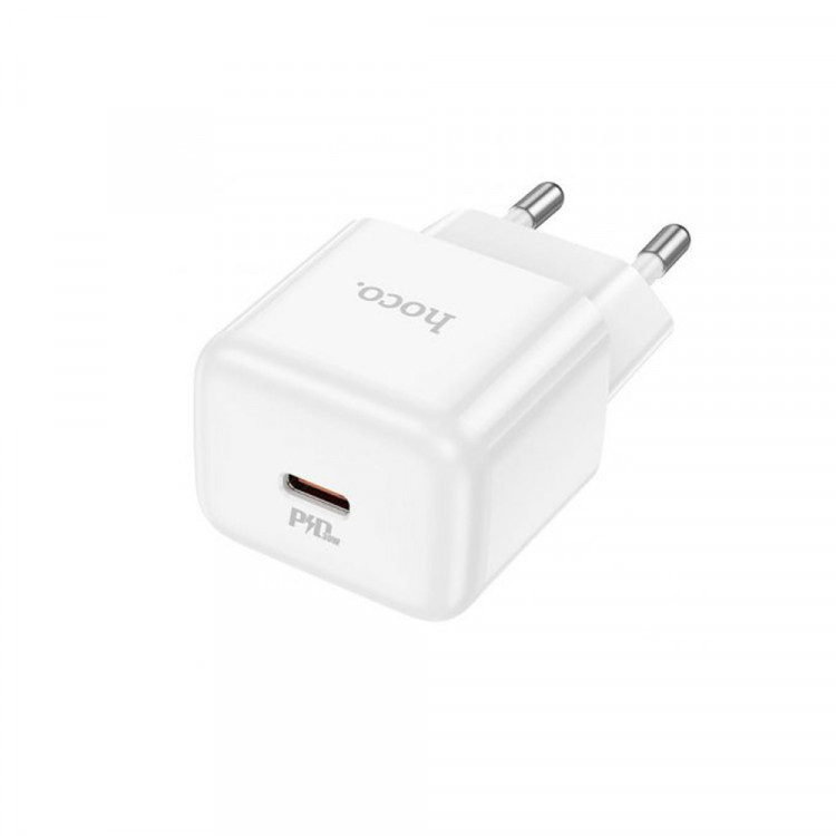СЗУ QC3.0 (Вх. AC 100-240V, PD 30W, 1xUSB-C)  hoco N32 "Glory" White