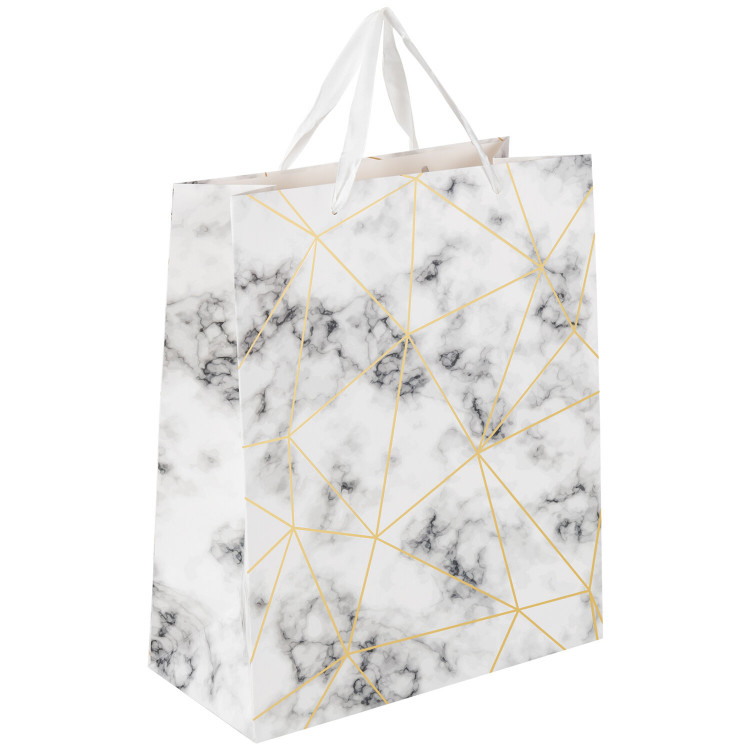 Пакет подарочный бумажный 33x26.5x12.7см Золотая Сказка "Golden Marble" тиснение фольгой [608251]