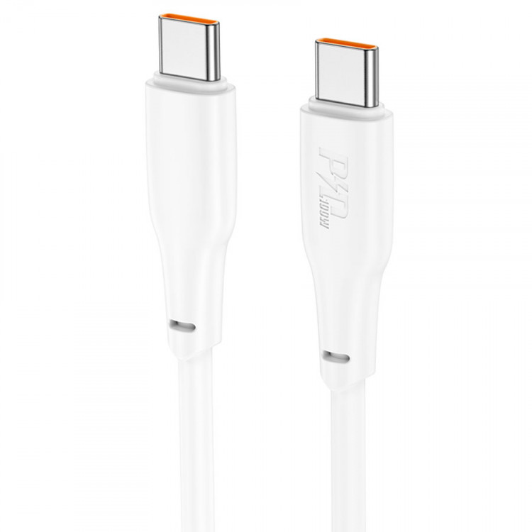 Кабель USB-C --> USB Type-C (1.0м, 3.0A, 60W)  hoco X93 White