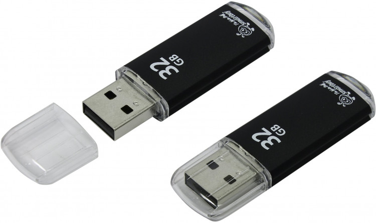 Накопитель Flash Drive USB 2.0  32Gb SmartBuy V-Cut Black [SB32GBVC-K]
