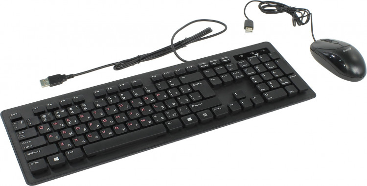 Комплект проводной Genius SlimStar C100X (USB, Клавиатура + Мышь 3кн+Roll) [31330216100]