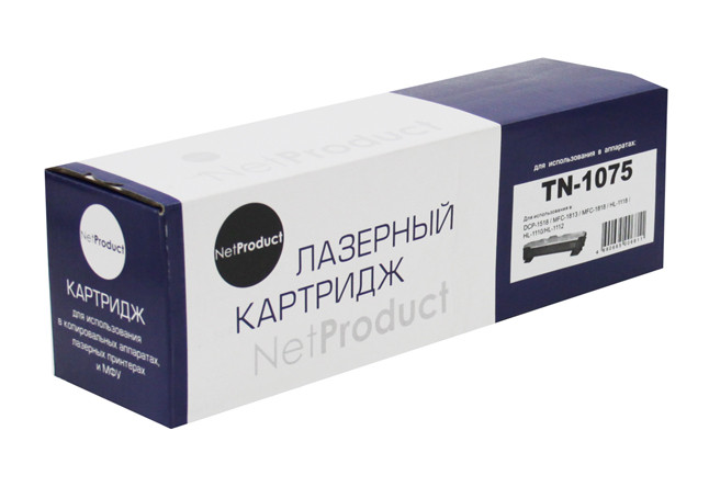 Тонер-картридж [TN-1075] NetProduct для Brother HL-1010R, 1112R, DCP-1510R, DCP-1512, MFC-1810R, MFC-1815 (1K)