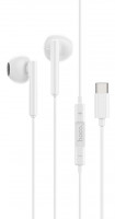 Наушники с микрофоном проводные Type-C (USB-C)  hoco M65 "Special Sound" White (шнур 1.2м)