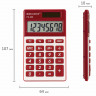 Калькулятор карманный 8 разрядов,  2-е питание Brauberg PK-608-WR бордовый [250521] 3