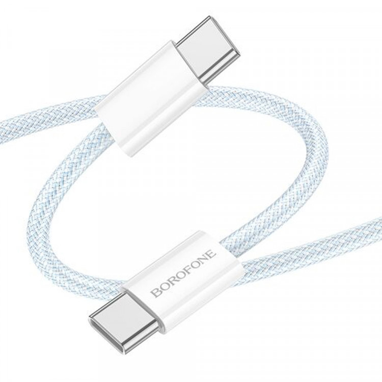 Кабель USB-C Type-C --> Type-C (1.0м, 3.0A, PD 60W)  BOROFONE BX103 Blue