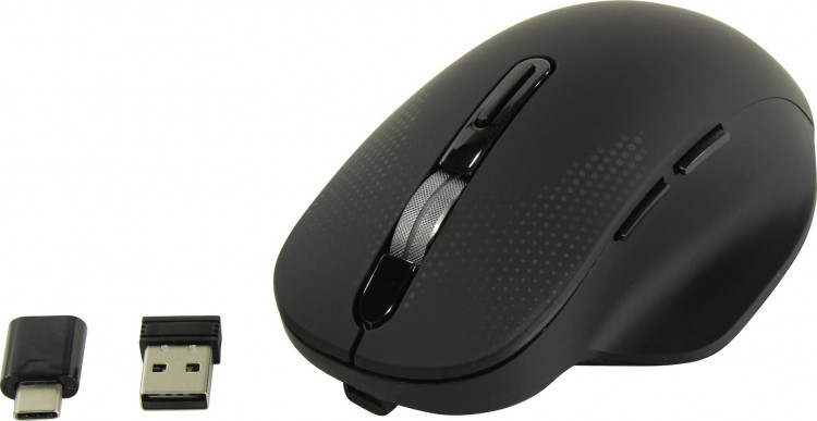 Мышь беспроводная Oklick 636LWC Black (USB + Type C, 6кн+Roll, LED-подсветка) [1158065]