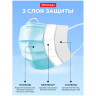 Маска защитная 3-х слойная, одноразовая OfficeClean Стандарт голубая, металл.фиксатор [339049] 3