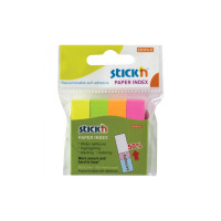 Закладки клейкие бумажные 50x12мм, 4цв.x100л. HOPAX stick'n пастельные [21612]