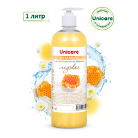 Мыло-крем жидкое антибактериальное с дозатором UNICARE "Медовое" 1л [UC501063]