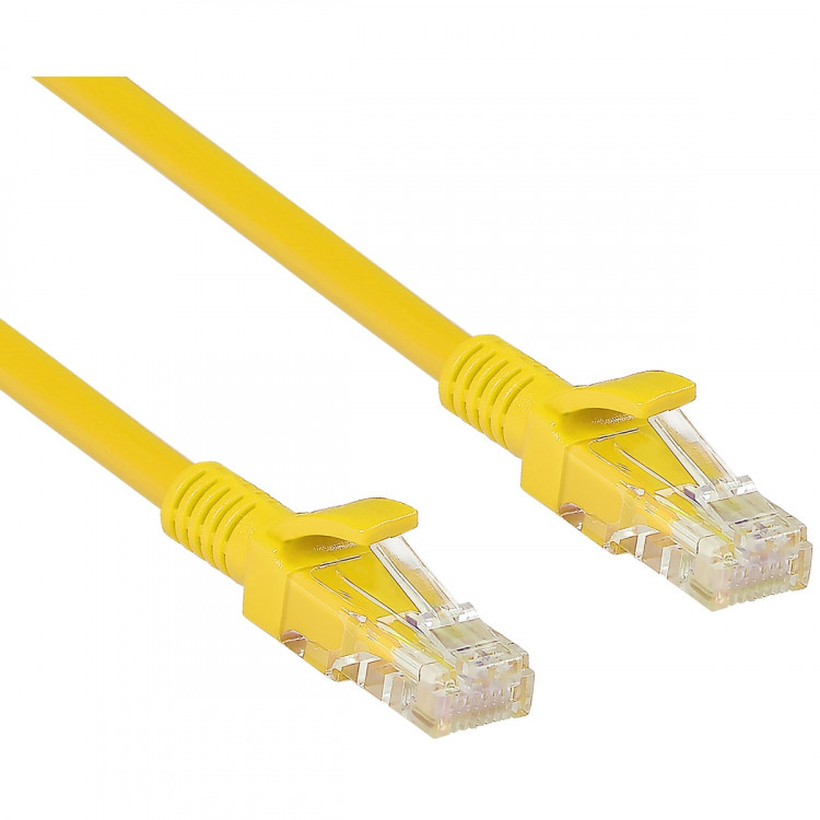 Патчкорд UTP 4P Cat.5e  (5.0м) жёлтый  Exegate UTP-RJ45-RJ45-5e-5M-YL [EX282031RUS]