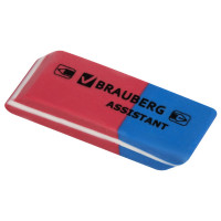 Ластик тпр Brauberg "Assistant 80" красно-синий, прямоугольный [221034]