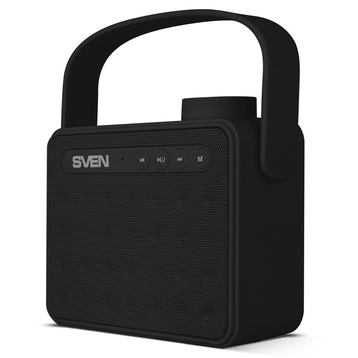 Колонка портативная Sven PS-72 Black (6W, Bluetooth, USB, FM, MicroSD, AUX)