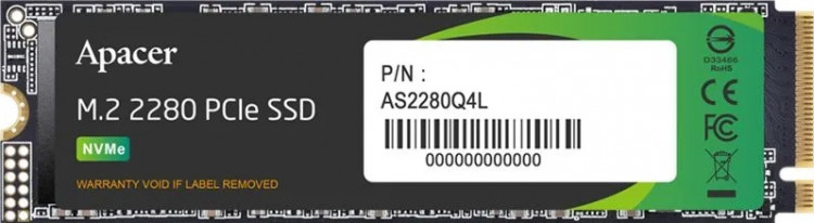 Накопитель SSD (M.2 2280 PCI-E Gen4 x4) 512Gb Apacer AS2280Q4L (300 TBW, 0.54 DWPD)