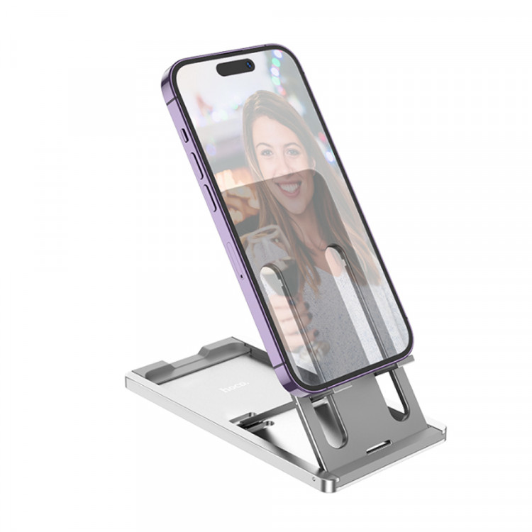 Держатель для смартфона, планшета настольный  hoco HD5 "Freedom" Silver