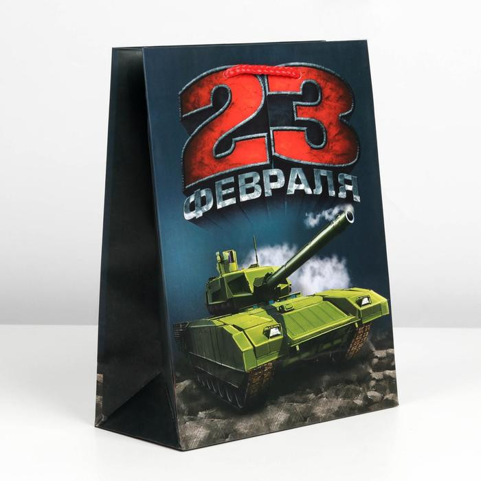 Пакет подарочный бумажный 23x18x8 см Доступные Радости "23 февраля" [6631914]