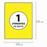 Этикетки самоклеящияся А4  1x210х297мм ( 50л.) Brauberg желтые [127511] 4