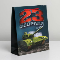 Пакет подарочный бумажный 27x23x8 см Доступные Радости "23 февраля" [6631915]