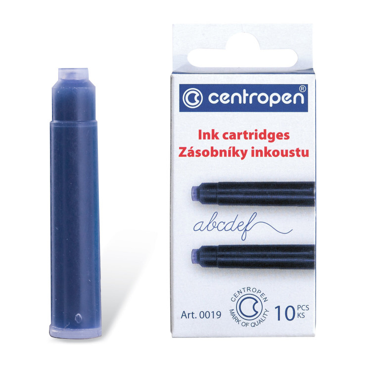 Картридж чернильный для перьевых ручек синий ( 1шт)  Centropen [0019]