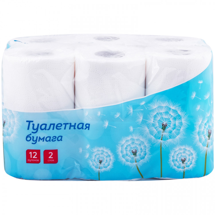 Бумага туалетная 12рул/упак OfficeClean 2сл, белая [279672]