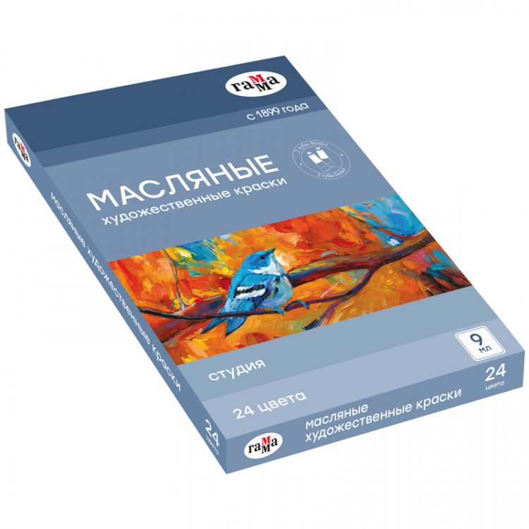 Краски масляные 24 цв.x09мл (туба) Гамма "Студия" картон [249009]