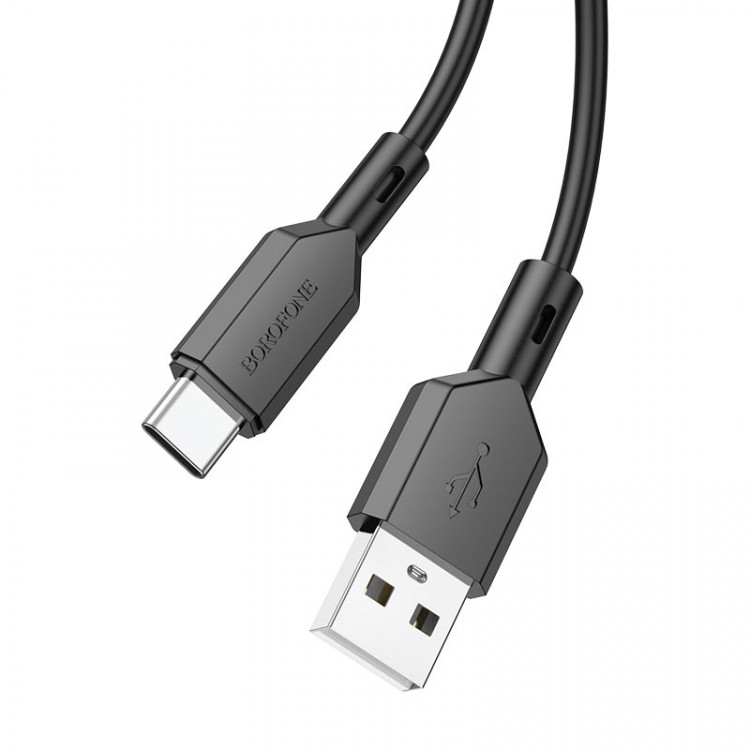 Кабель USB-A 2.0 --> Type-C (1.0м, 3.0A)  Borofone BX70 Black