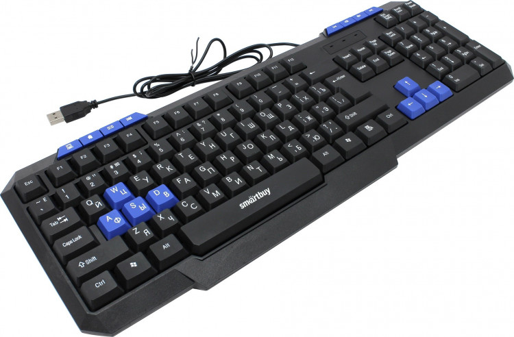 Клавиатура проводная Smartbuy ONE 221 (USB, 104Кл + 8кл М/мед) [SBK-221U-K]