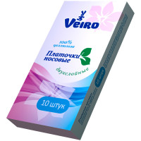 Платки бумажные носовые (2сл, 10шт, белые) VEIRO [7т10-2]