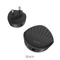СЗУ QC3.0 (Вх. AC 100-240V, Вых. DC 3.6-12V, 1xUSB, 3A/18W Max)  hoco [C68A] Black