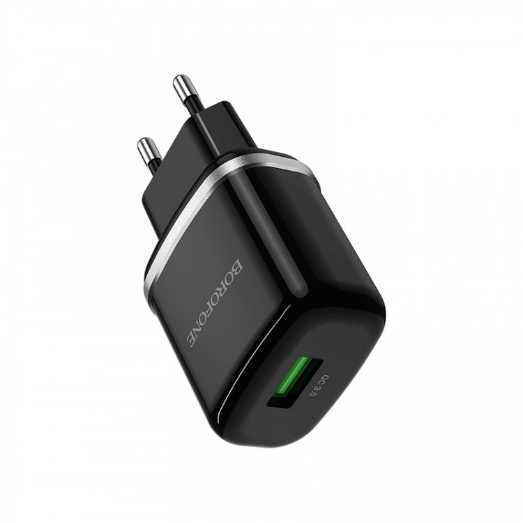 СЗУ QC3.0 (Вх. AC 100-240V, PD 18W, 1xUSB-A)  Borofone BA36A Black