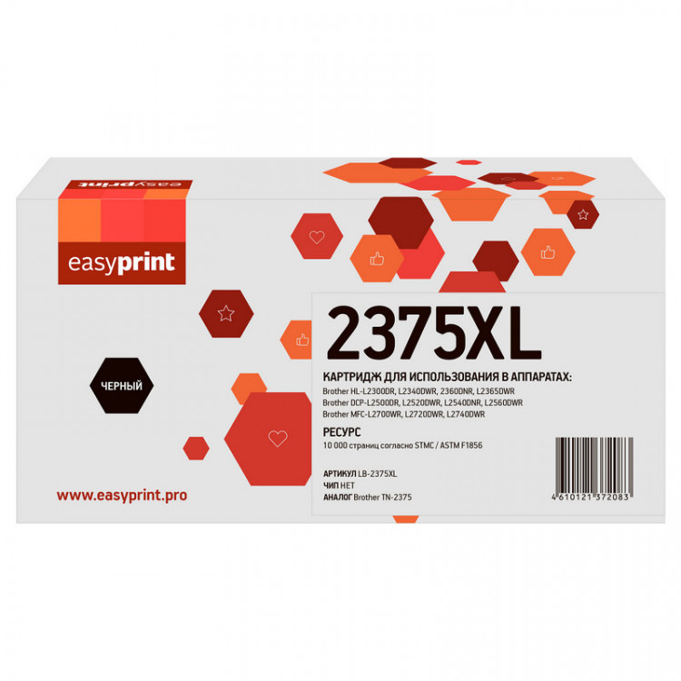 Тонер-картридж [TN-2335 | TN-2375 XL] EasyPrint для Brother HL-L2300, HL-L2305, HL-L2320, HL-L2340 (10K)