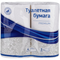 Бумага туалетная  4рул/упак OfficeClean "Premium" 3сл, тиснение, белая [279673]