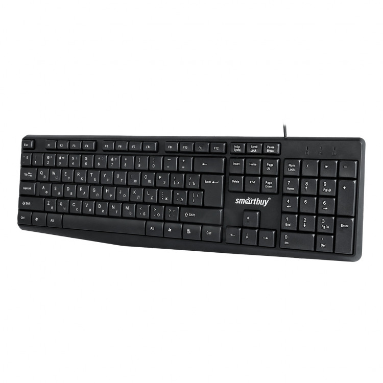 Клавиатура проводная Smartbuy ONE 220 (USB, 104Кл + 12кл М/мед) [SBK-210U-K]