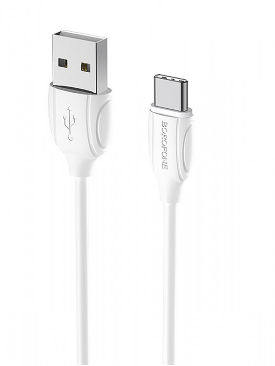Кабель USB-A 2.0 --> Type-C (1.0м, 3.0A)  Borofone BX19 White