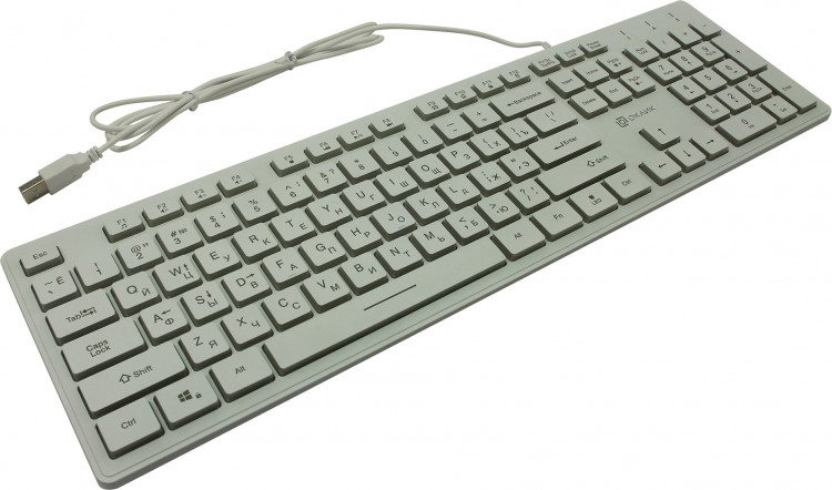 Клавиатура проводная Oklick 550ML White (USB, 104Кл, RGB-подсветка) [1061618]