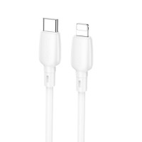 Кабель USB-C Type-C --> Apple Lightning 8pin (0.25м, 3.0A, PD 20W) BOROFONE BX93 White