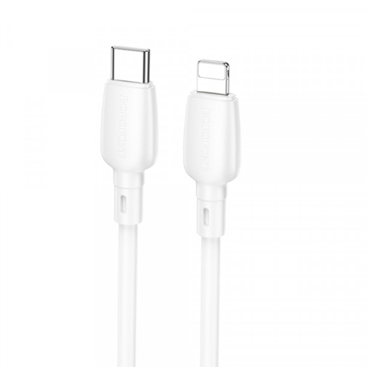 Кабель USB-C Type-C --> Apple Lightning 8pin (0.25м, 3.0A, PD 20W)  BOROFONE BX93 White