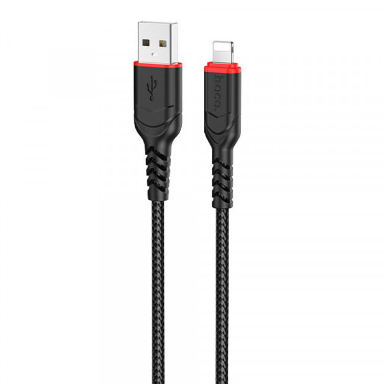 Кабель USB-A 2.0 --> Apple Lightning 8pin (3.0м, 2.4A)  hoco X59 Black