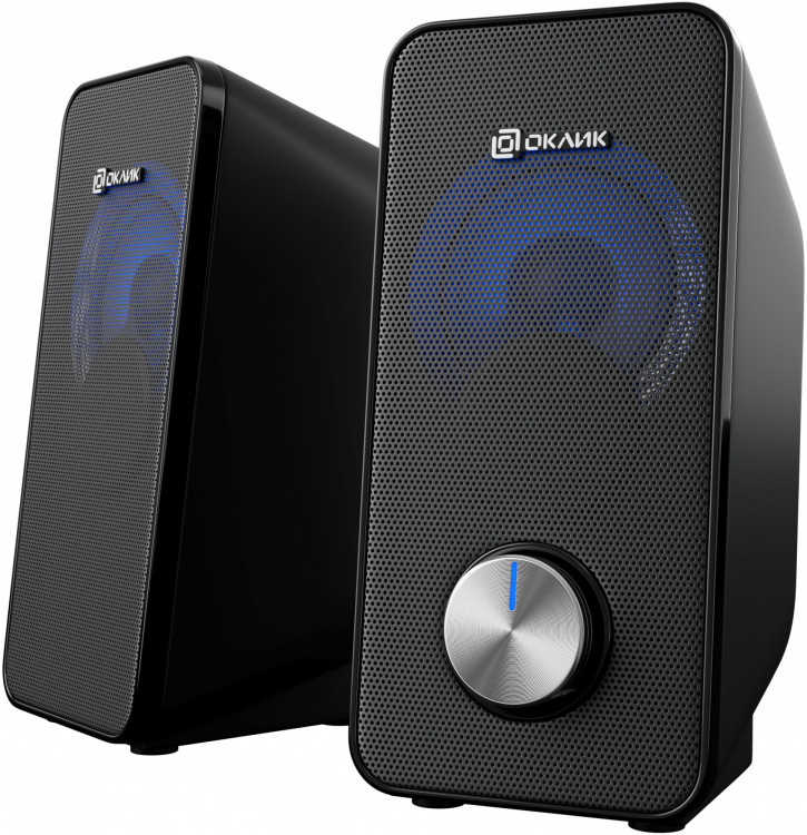 Колонки 2.0 Oklick OK-122 Black (2x2Вт, jack 3.5mm, питание от USB) [1458492]