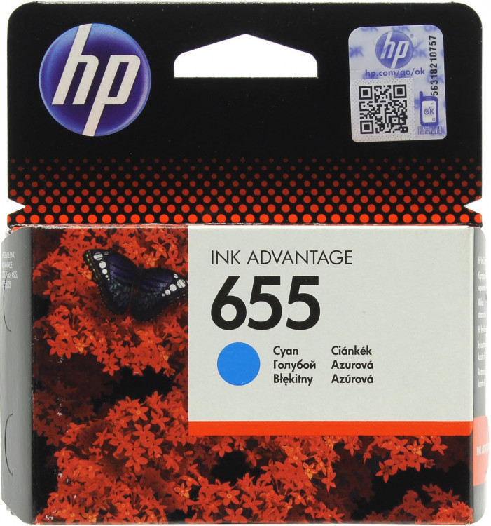 Картридж [CZ110AE] (№655 Cyan) hp (o) для DJ iA 3525, 5525, 4515, 4525